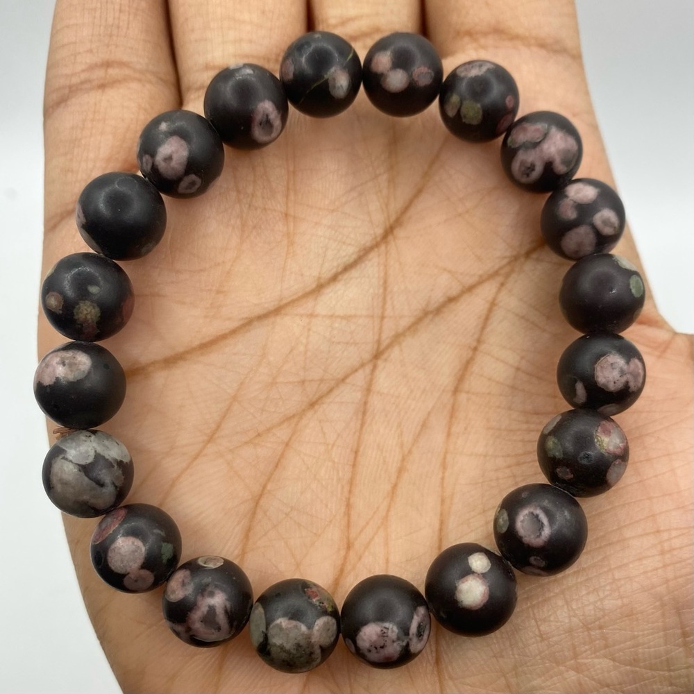 Plum Blossom Jade Crystal Bracelet 10mm